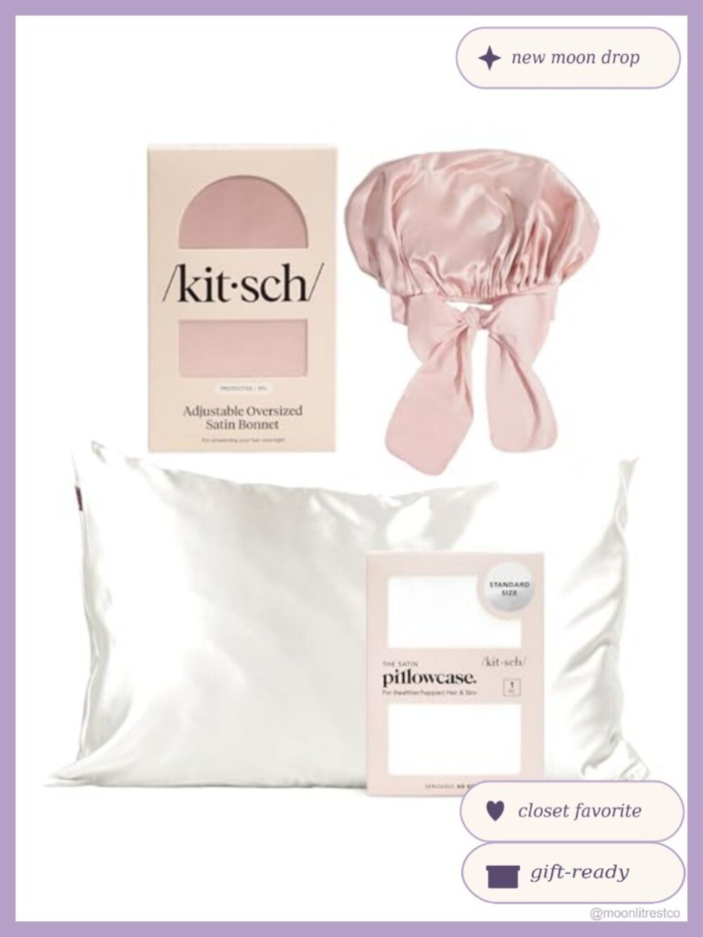 XL Adjustable Satin Bonnet & Zipper Pillowcase Sleep Set Frizz Prevention